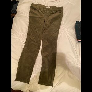 Olive corduroy straight pants- size 4/27